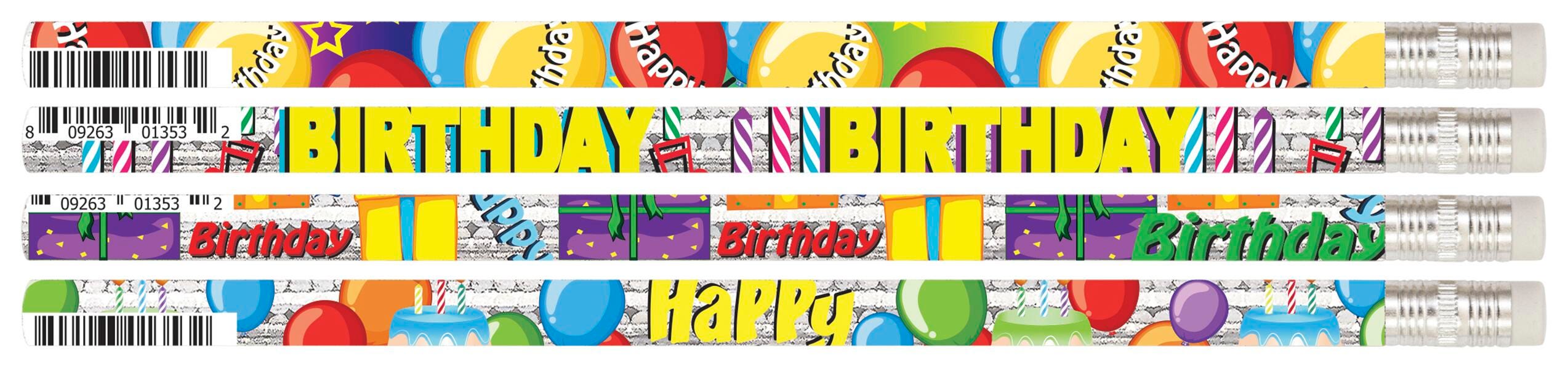PENCILS AWARD BIRTHDAY GLITZ ASST PACK OF 12