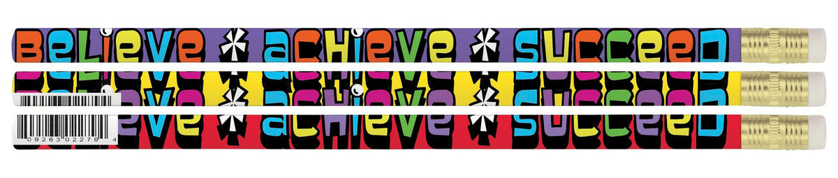 PENCILS AWARD BELIEVE ACHIEVE SUCCEED PACK OF 12