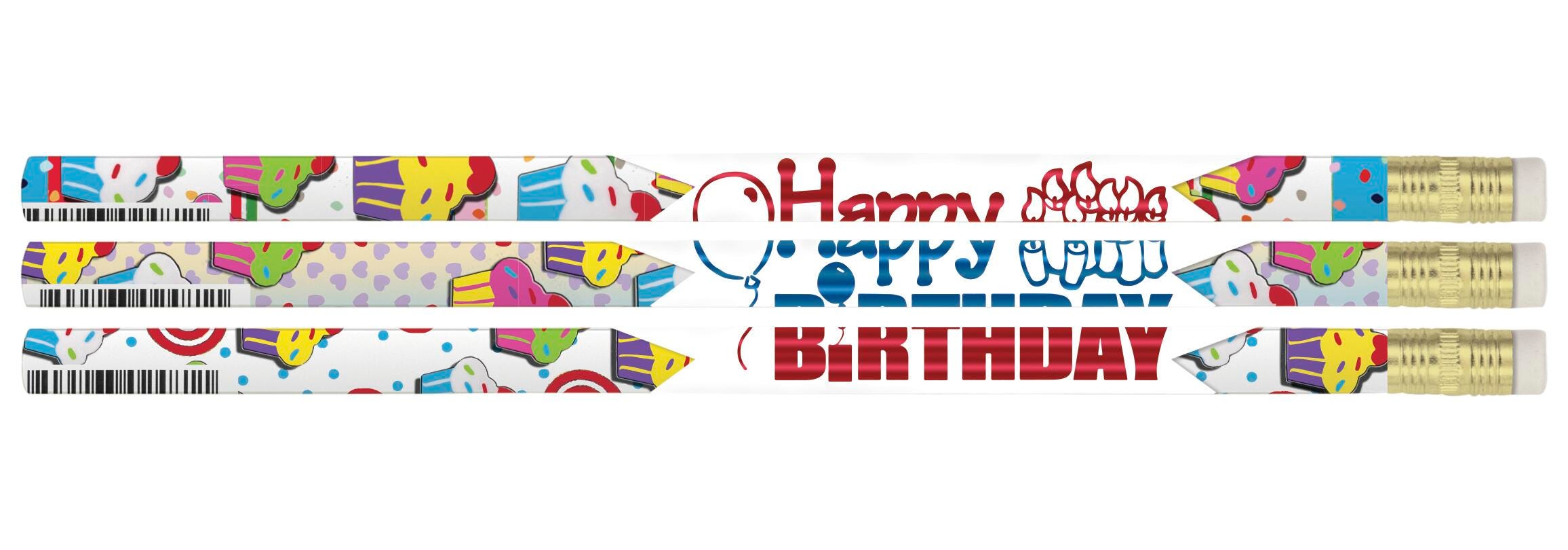 PENCILS AWARD HAPPY BIRTHDAY CUPCAKES PACK OF 12