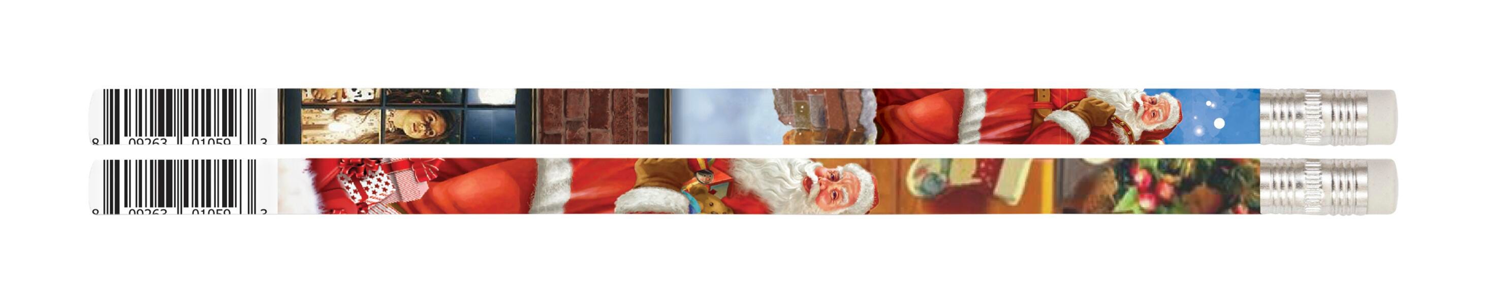 PENCIL AWARD SMILING SANTA PACK OF 12