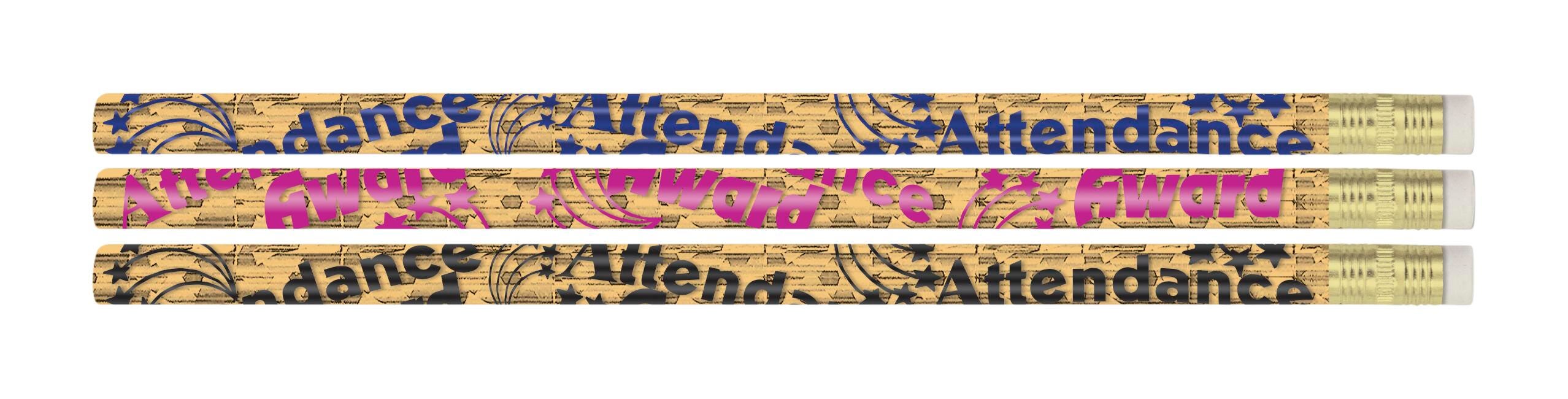 PENCILS AWARD ATTENDANCE AWARD GLITZ PACK OF 12