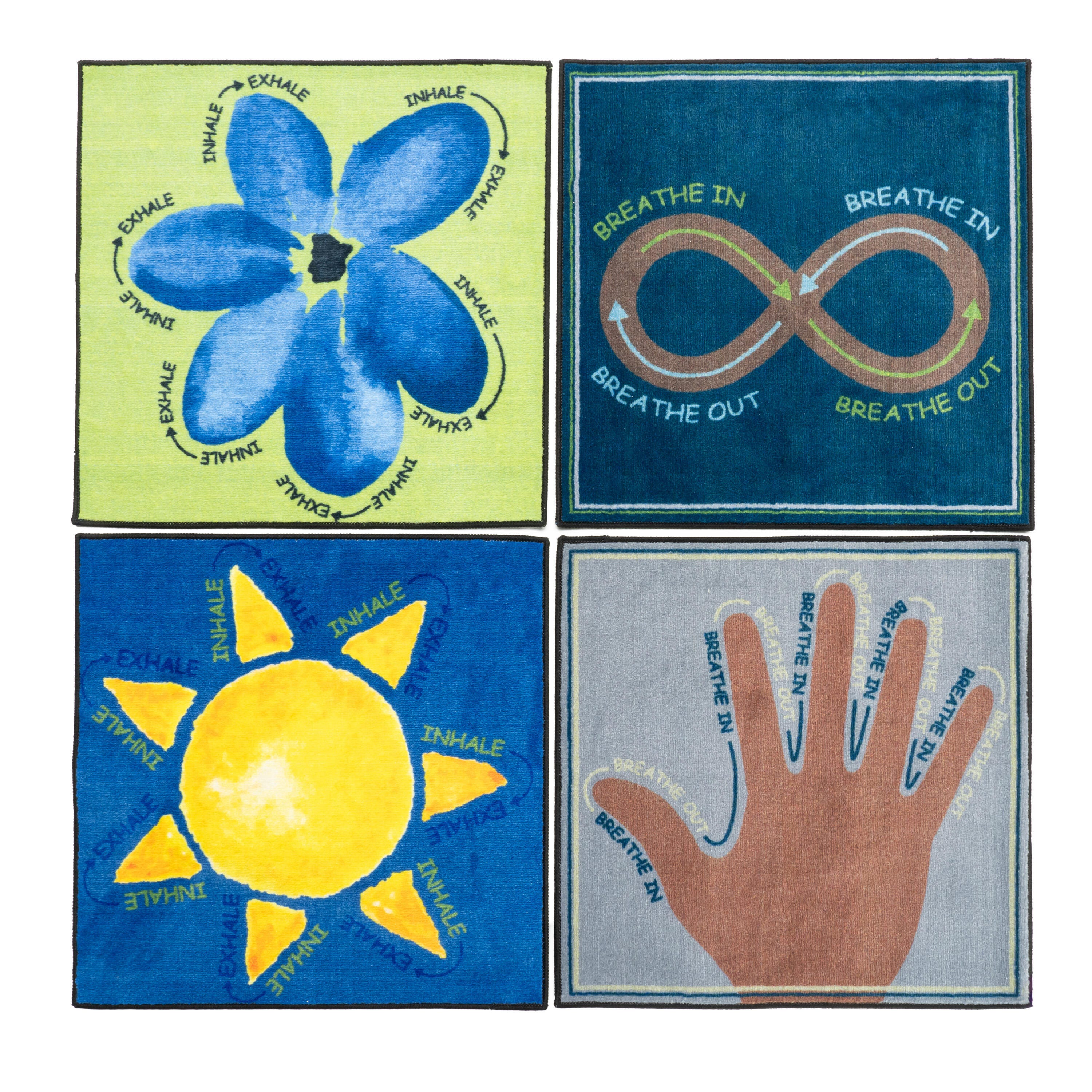 CHILDCRAFT ABC FURNISHINGS BREATHE WITH ME WASHABLE PRINTED - 30-INCH SQUARES - SET OF 4