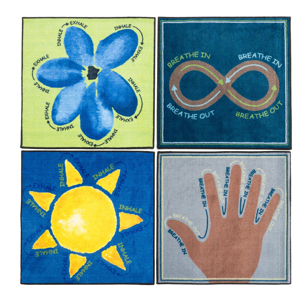 CHILDCRAFT ABC FURNISHINGS BREATHE WITH ME WASHABLE PRINTED - 30-INCH SQUARES - SET OF 4