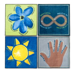 CHILDCRAFT ABC FURNISHINGS BREATHE WITH ME WASHABLE PRINTED - 30-INCH SQUARES - SET OF 4