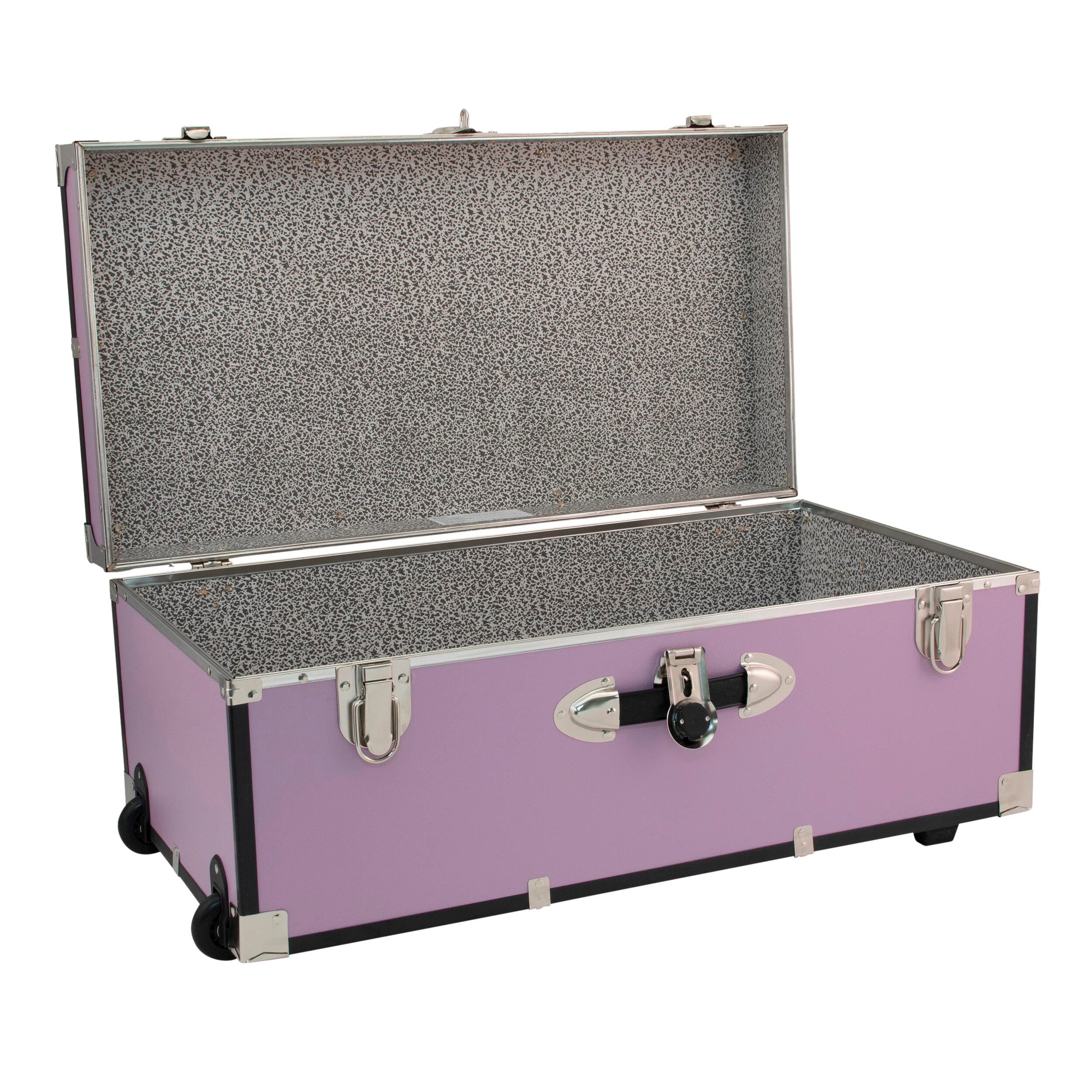 TRUNK SEWARD FOOTLOCKER WITH WHEELS 30 INCH ORCHID