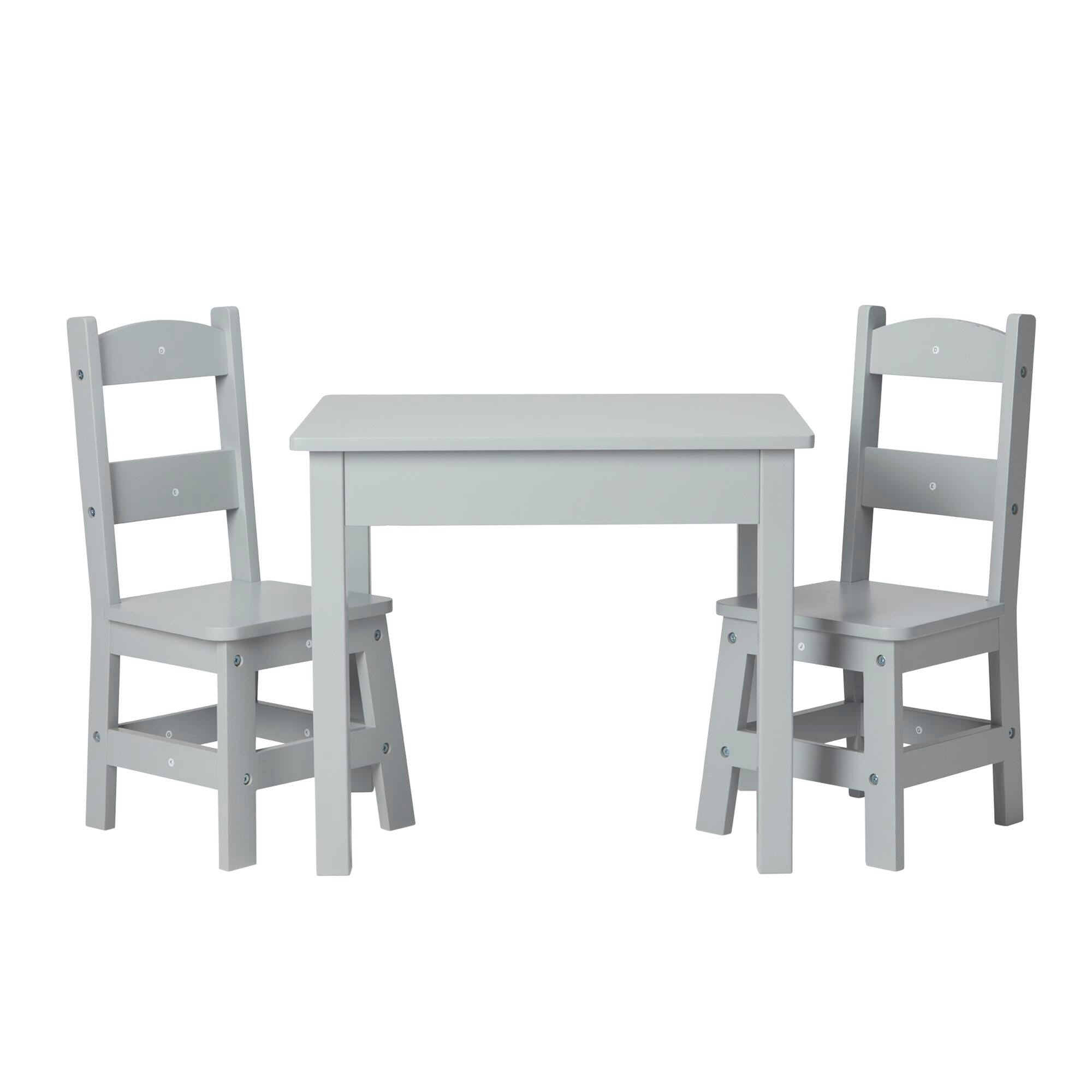 MELISSA AND DOUG TABLE AND CHAIR SET - GRAY - 2 CHAIRS