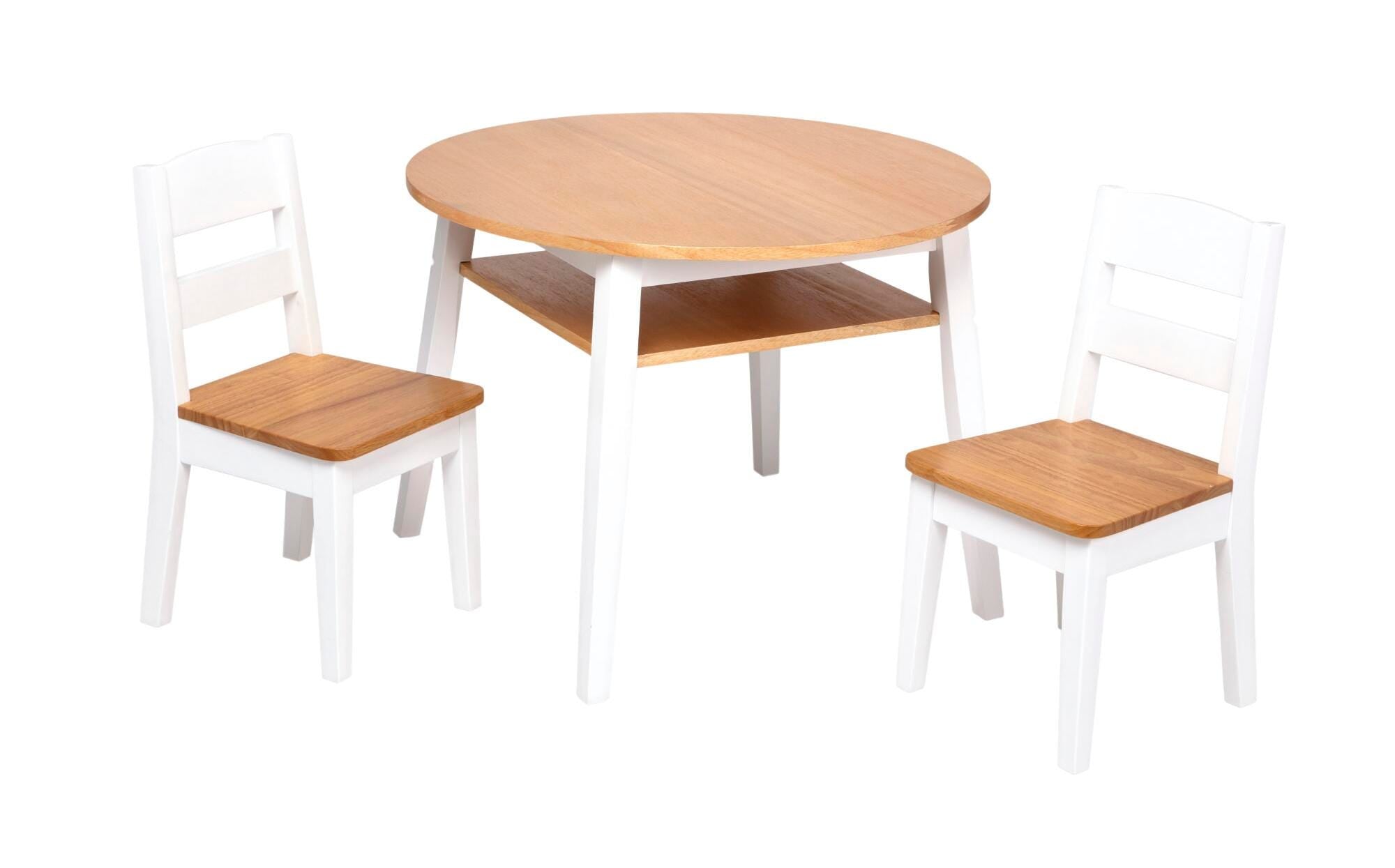 SET TABLE/CHAIRS ROUND WOOD