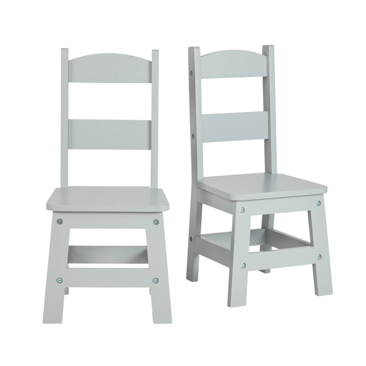 MELISSA AND DOUG WOODEN CHAIRS - 12 X 11-1/2 X 24-3/4 INCHES - GRAY - SET OF 2