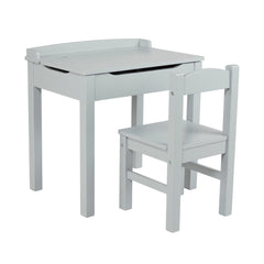 DESK WOODEN LIFT TOP W/CHAIR - GRAY