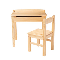 DESK WOODEN LIFT TOP W/CHAIR - HONEY
