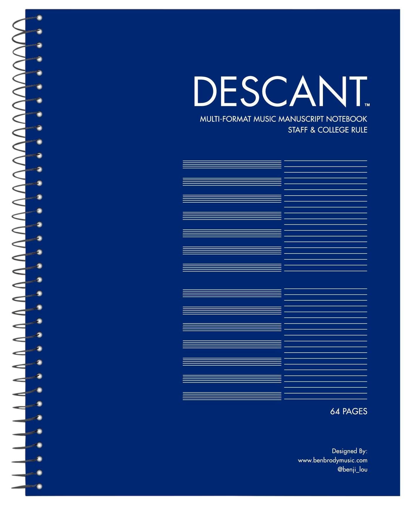 PAPER NOTEBOOK DESCANT MUSIC 11X8.5 IN 32 SHTS