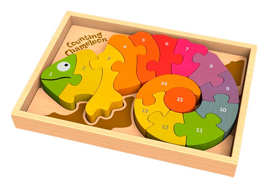 COUNTING CHAMELEON BILINGUAL PUZZLE