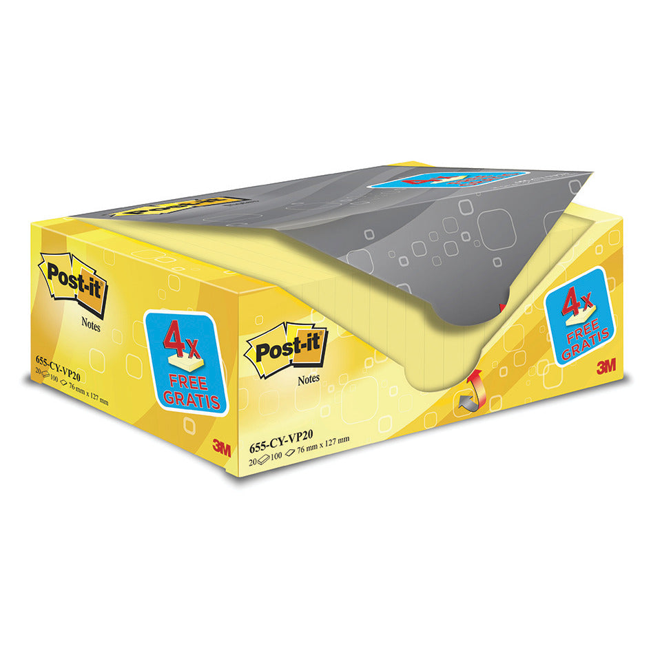 Post-It Canary Yell 76X127Mm Pk20