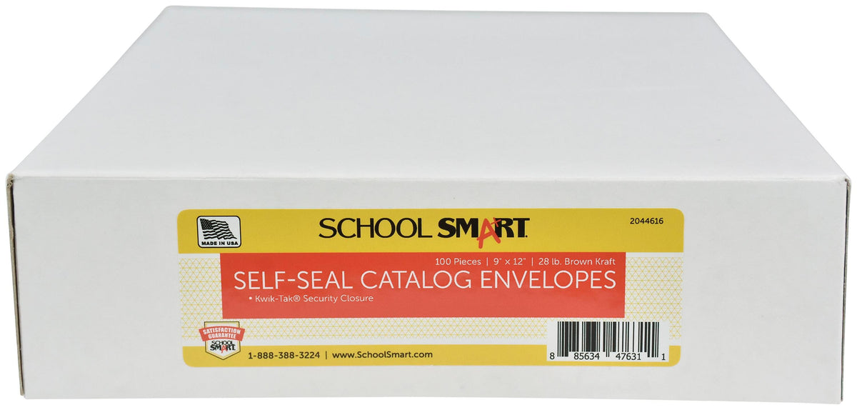 ENVELOPE KWIK TAK 9X12 IN 28 LB KRAFT SCHOOL SMART BX OF 100