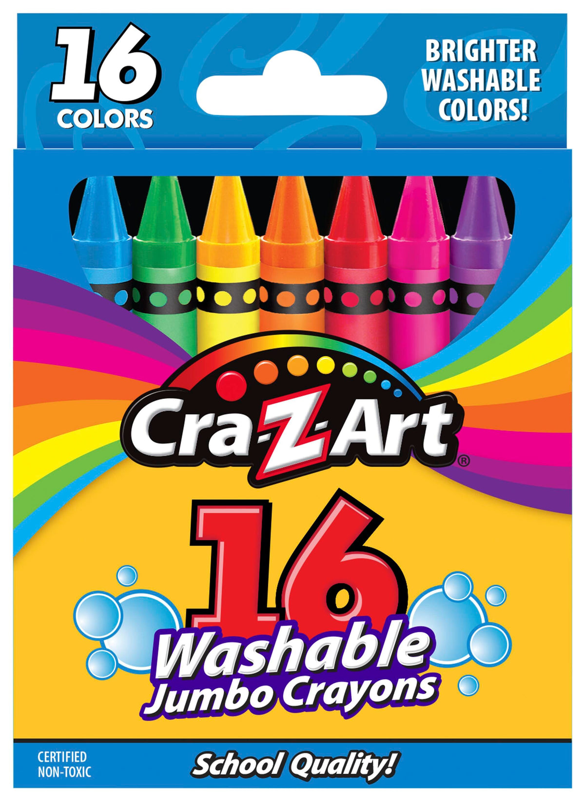 CRAYONS WASH CRAZY ART JUMBO ASST COLORS SET OF 16