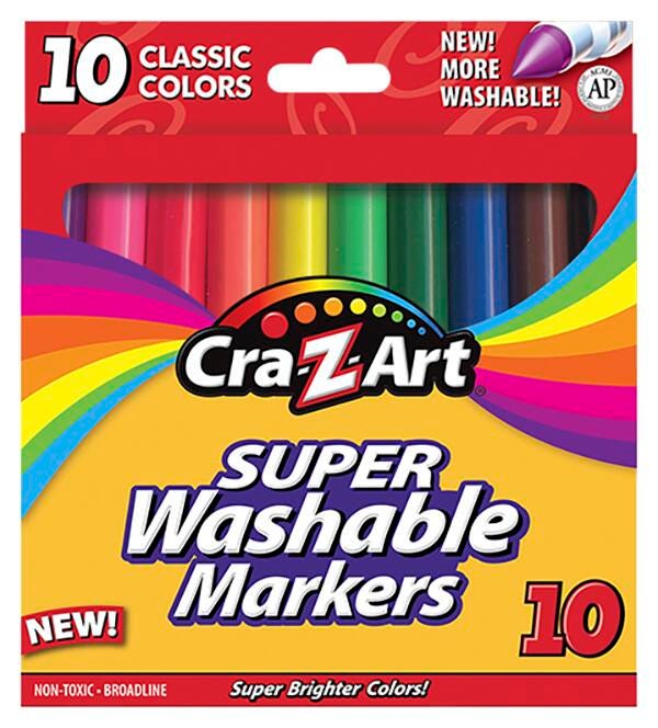 MARKERS WASH CRAZY ART BROADLINE ASST COLORS SET OF 10