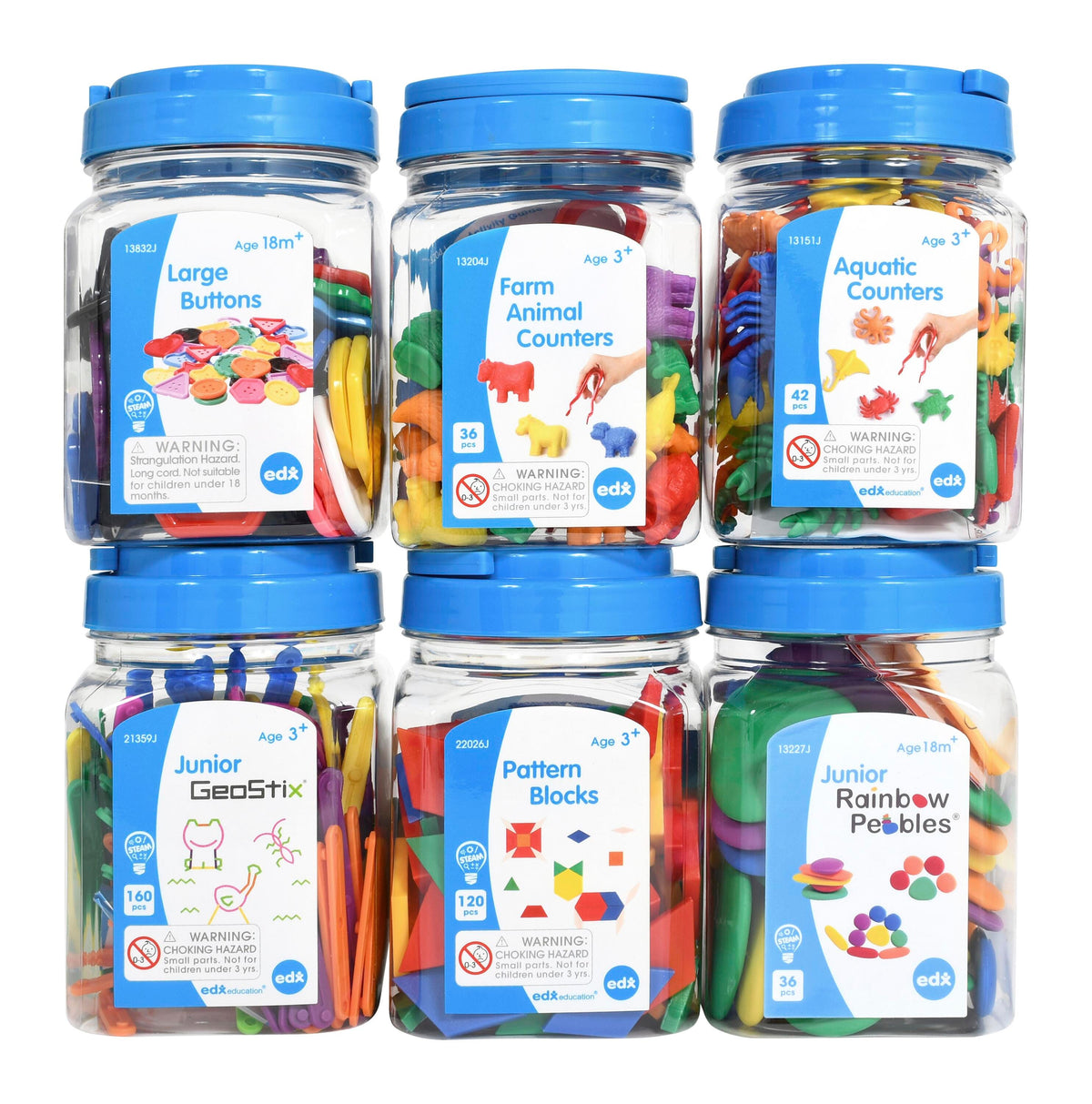 MANIPULATIVE SET COUNTING AND SORTING MINI JAR SET OF 6
