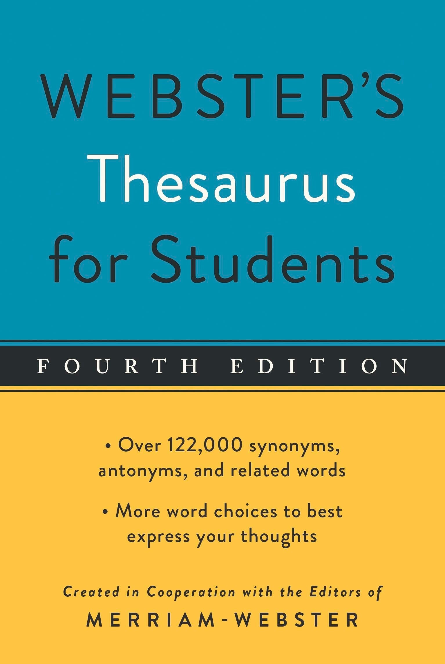 THESAURUS WEBSTERS FOR STUDENTS - FOURTH EDITION