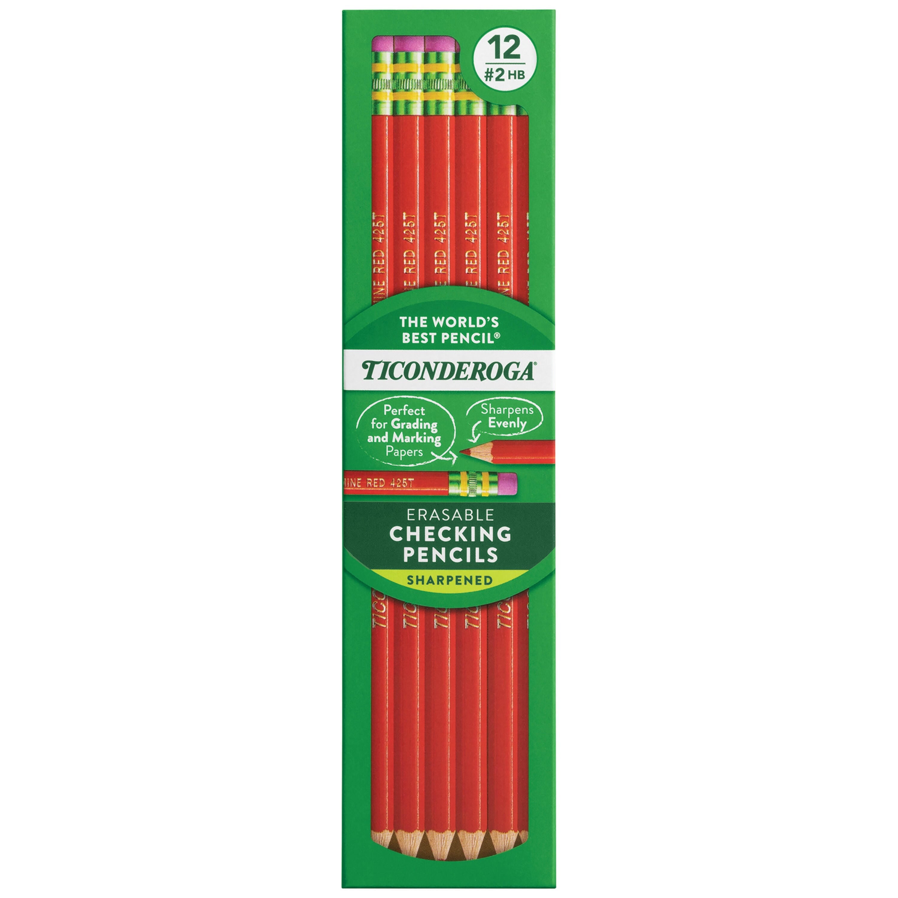 PENCIL CHECKING ERASABLE RED PACK OF 12