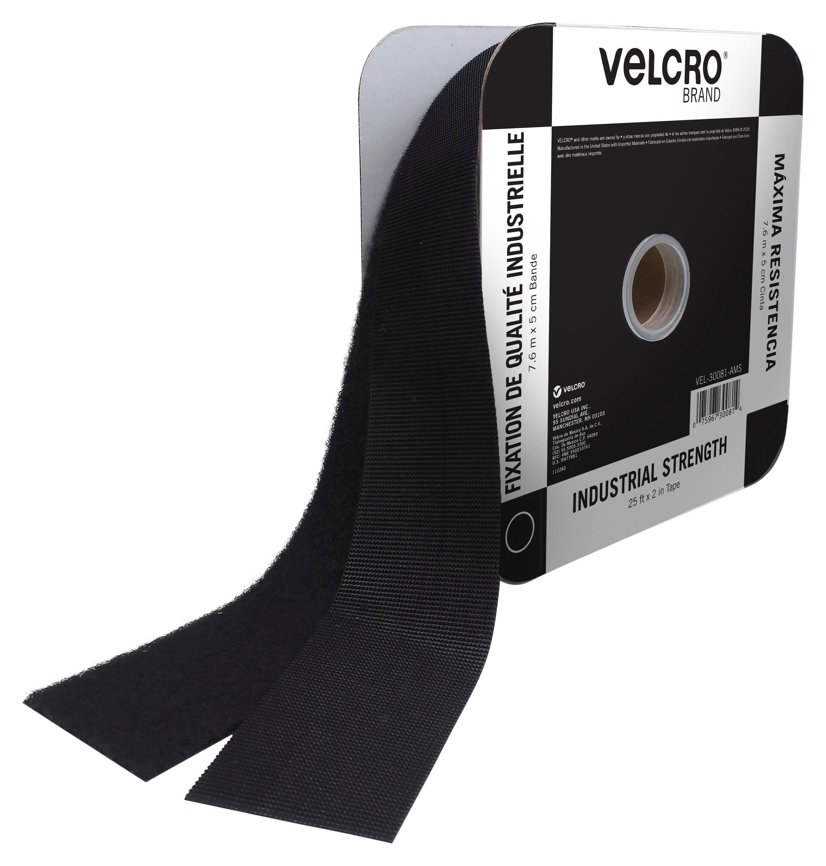 TAPE VELCRO INDUSTRIAL STRENGTH 2IN X 25FT BLACK