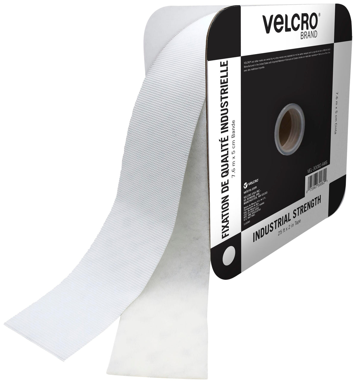 TAPE VELCRO INDUSTRIAL STRENGTH 2IN X 25FT WHITE