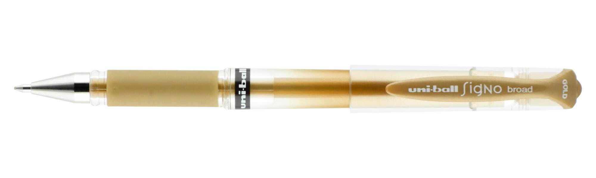 PEN GEL UNI-BALL IMPACT METALLICS GOLD PACK OF 12