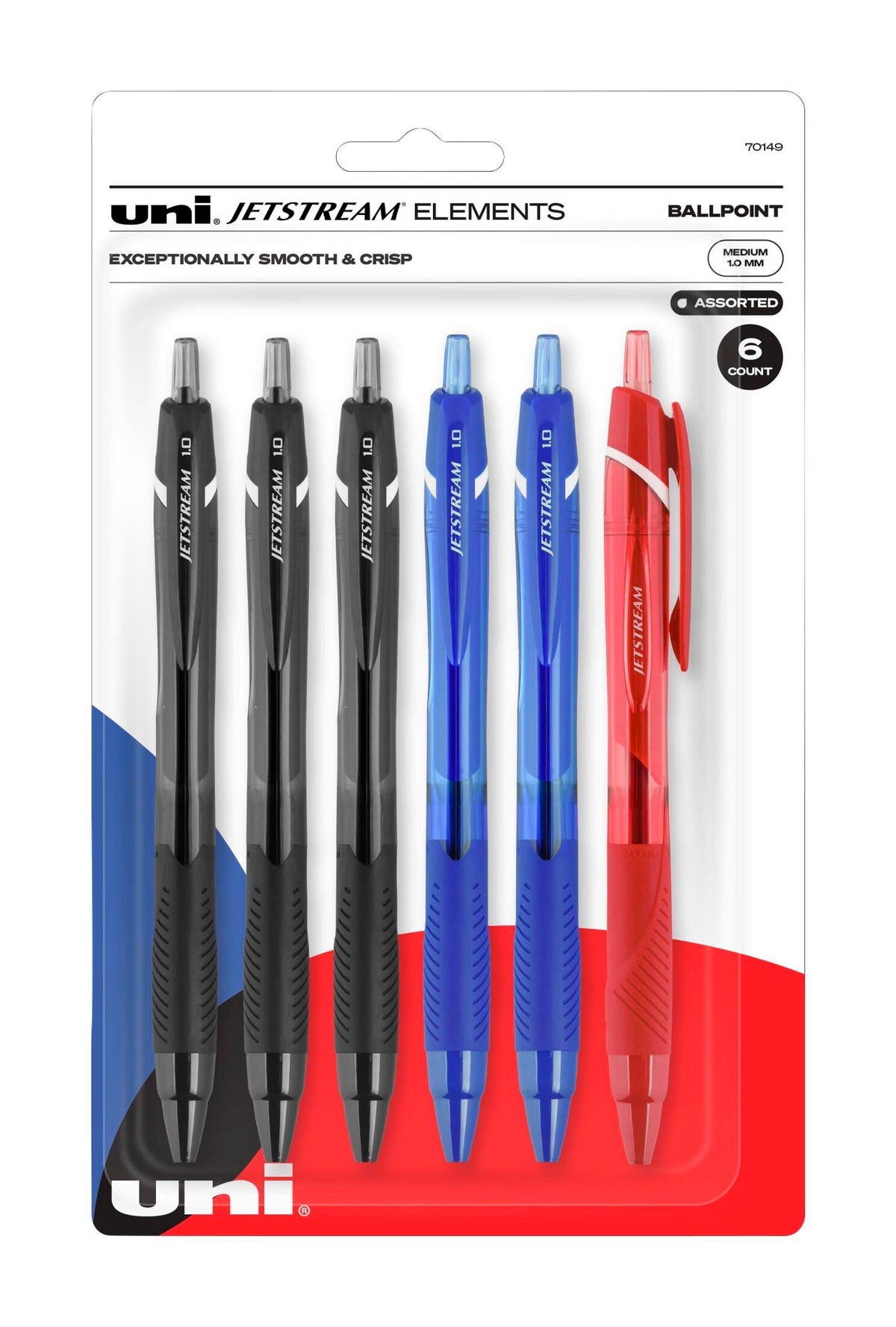 PEN BALLPOINT UNI-BALL JETSTREAM ELEMENTS ASST SET OF 6