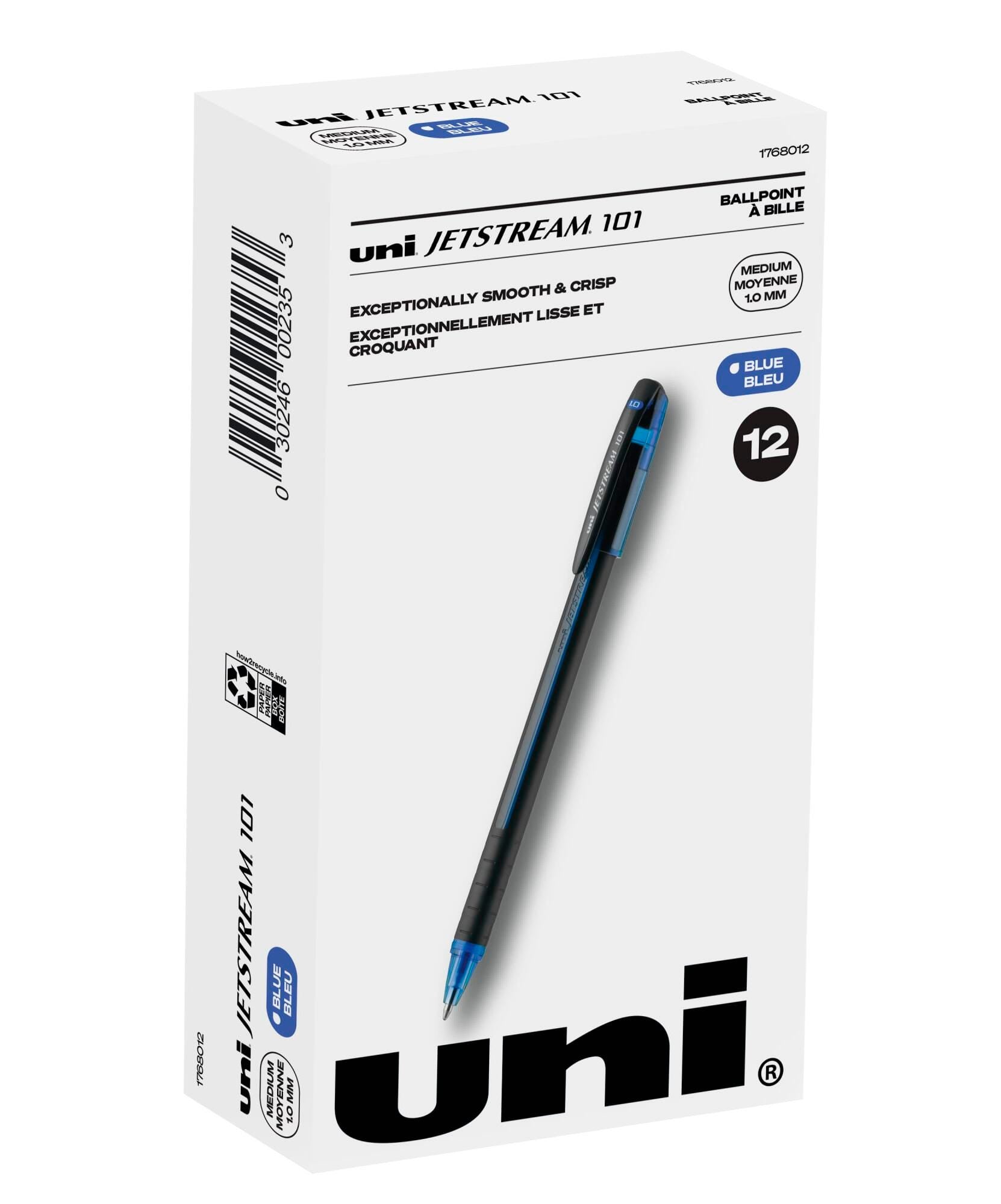 PEN BALLPOINT UNI-BALL JETSTREAM 101 BLUE PACK OF 12