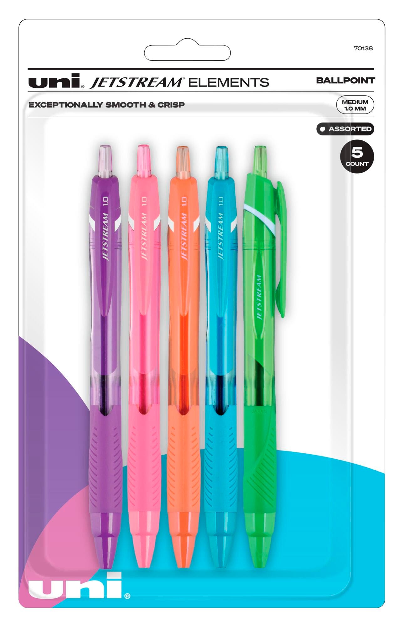 PEN BALLPOINT UNI-BALL JETSTREAM ELEMENTS ASST SET OF 5