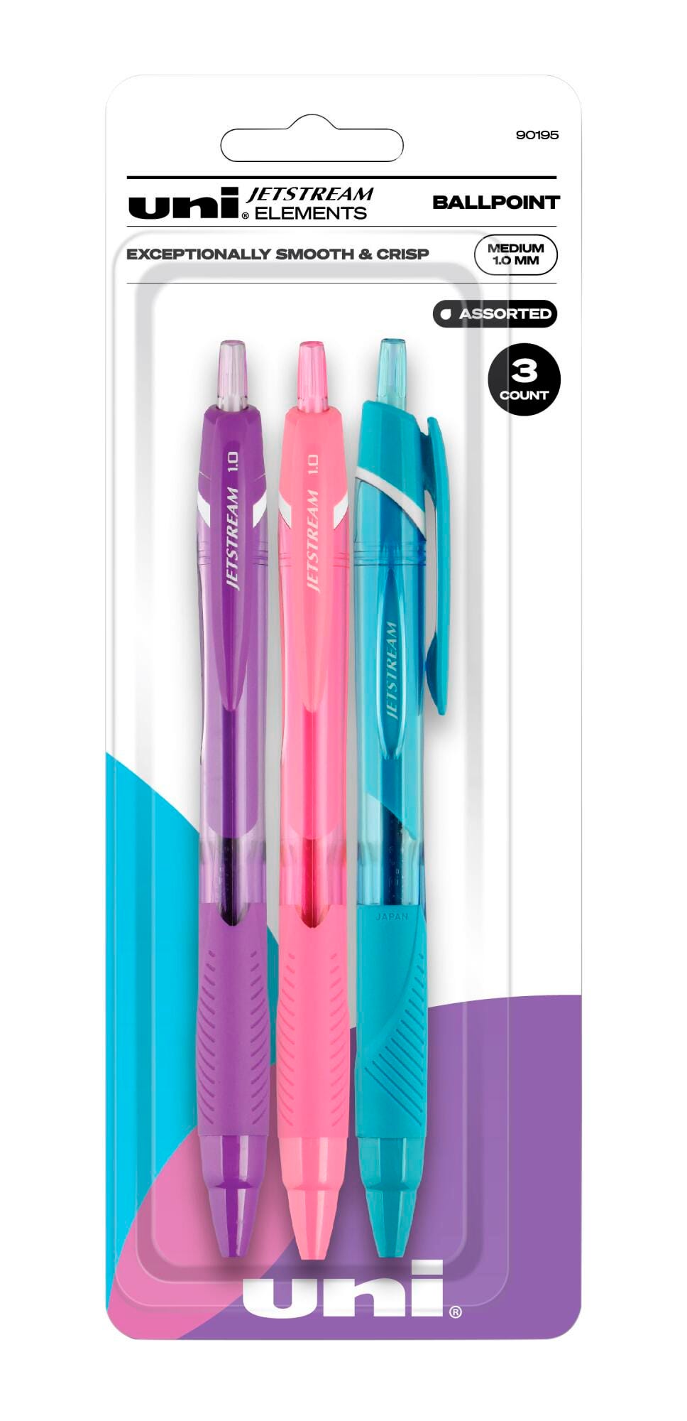 PEN BALLPOINT UNI-BALL JETSTREAM ELEMENTS ASST SET OF 3