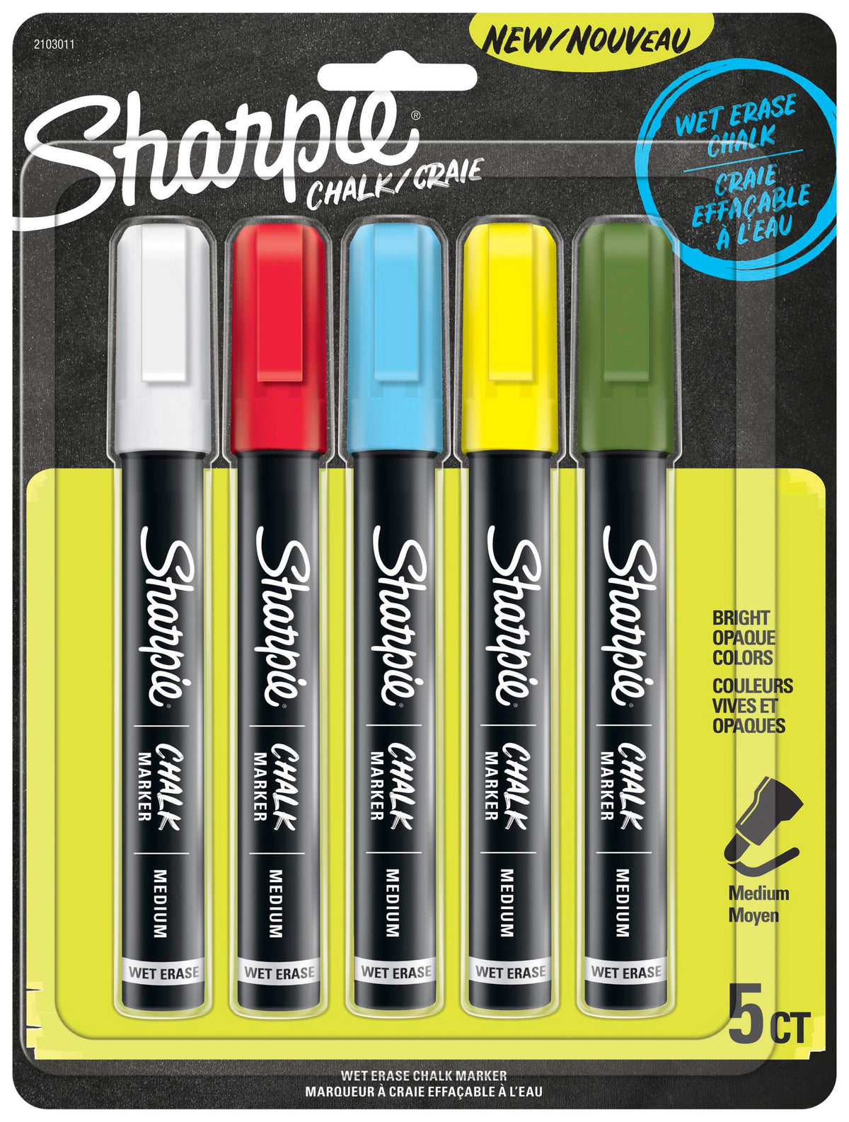 CHALK SHARPIE WET ERASE MARKER ASST STANDARD SET OF 5