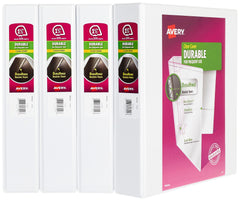 BINDER AVERY DURABLE VIEW 1.5 IN WHITE PACK OF 4