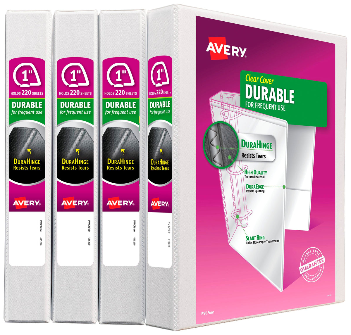 BINDER AVERY DURABLE VIEW 1 IN WHITE PACK OF 4