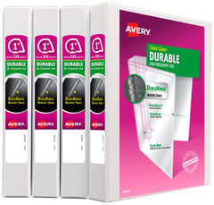 BINDER AVERY DURABLE VIEW 1 IN WHITE PACK OF 4