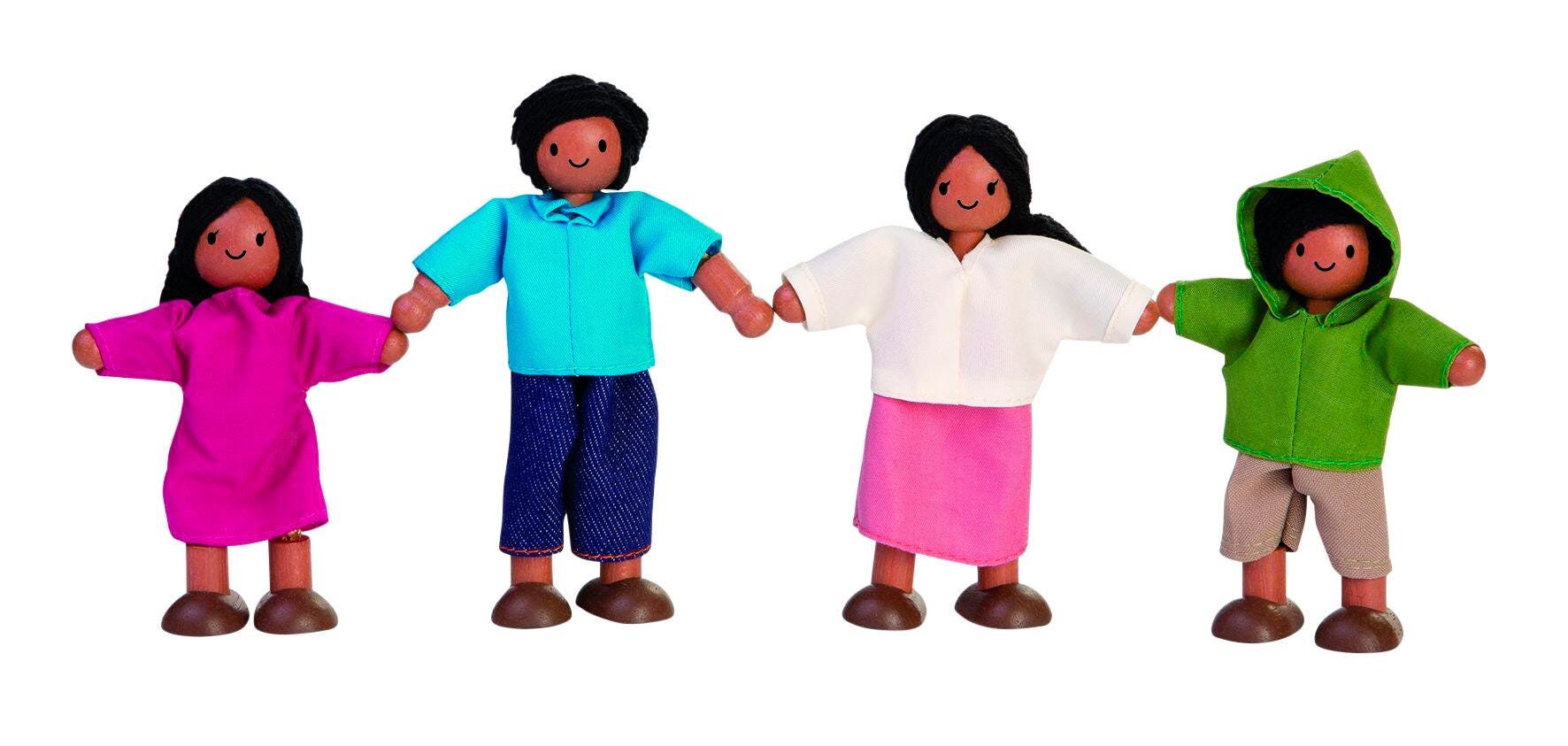 WOOD DOLL FAMILY HISPANIC - SET OF 4