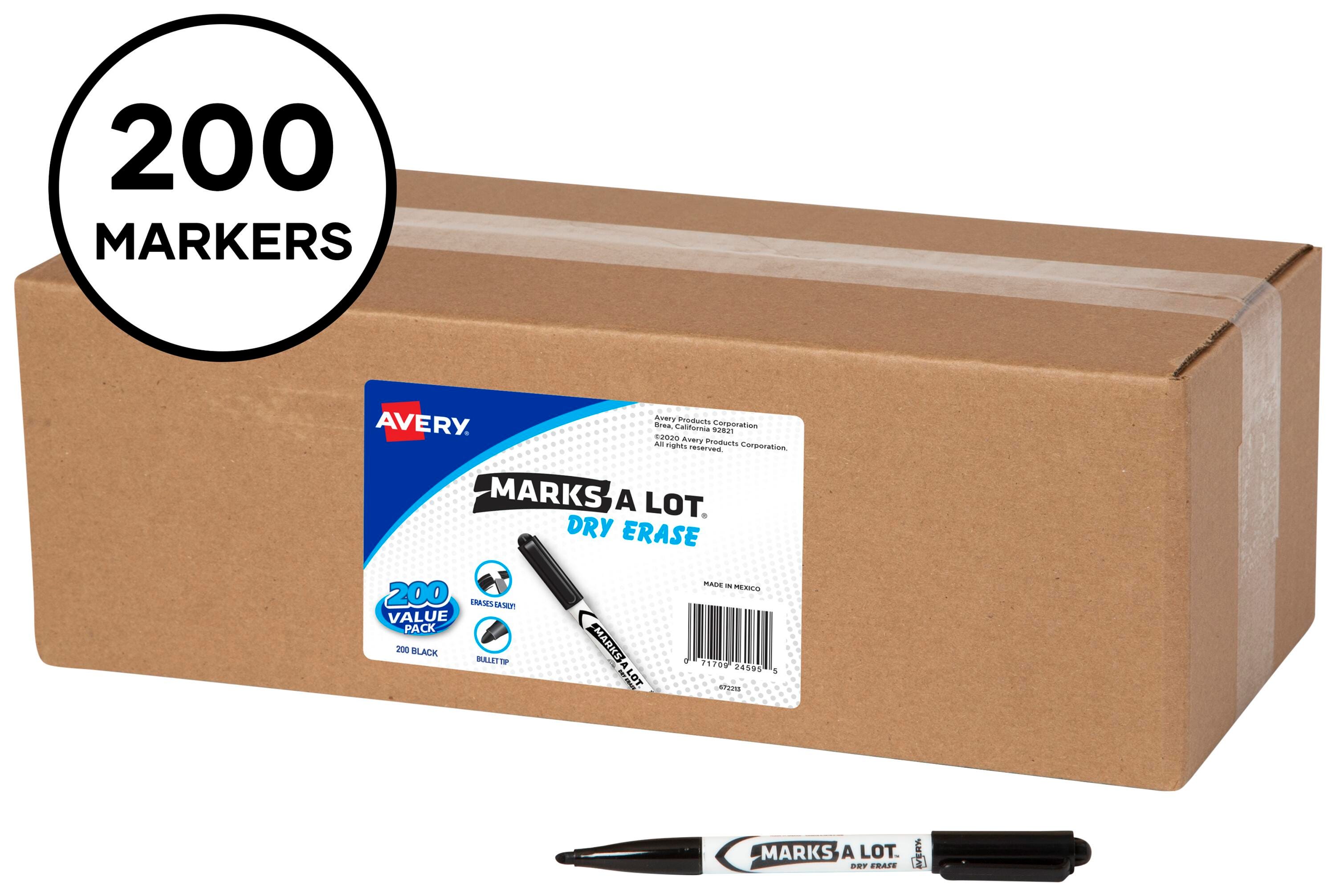 MARKER DRY ERASE MARKS-A-LOT PEN STYLE BLACK PACK OF 200