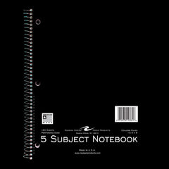 PAPER NOTEBOOK 5 SUBJECT 10.5X8 180 SHTS ROARING SPRING