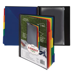 PORTFOLIO POLY SPIRAL 5 SUBJECT ASST COLOR SAM10160