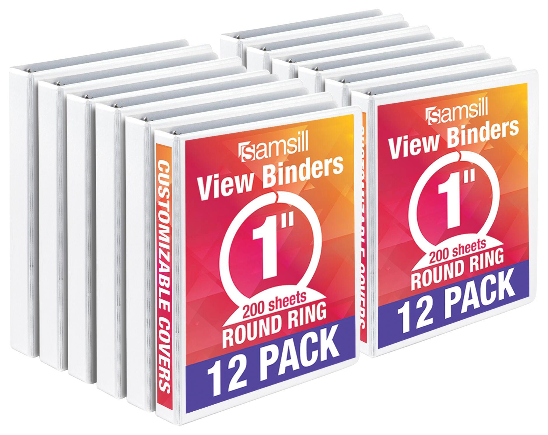 BINDER VIEW VALUE SAMSILL 1 IN WHITE PACK OF 12