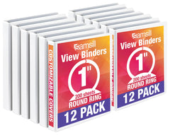 BINDER VIEW VALUE SAMSILL 1 IN WHITE PACK OF 12