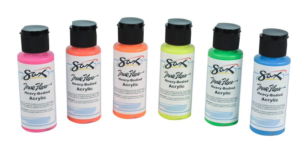 PAINT ACRYLIC HB SAX 2OZ ASST FLOURESCENT SET OF 6