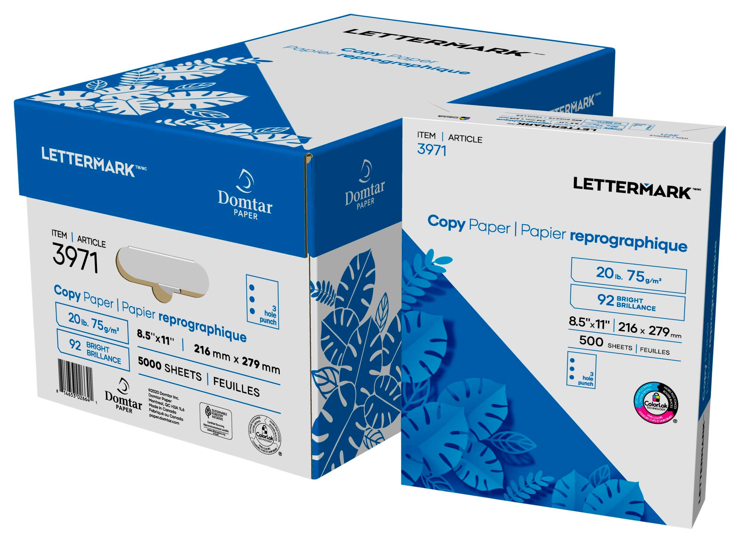 PAPER LETTERMARK 8.5X11 IN 3 HOLE PUNCH CASE OF 10