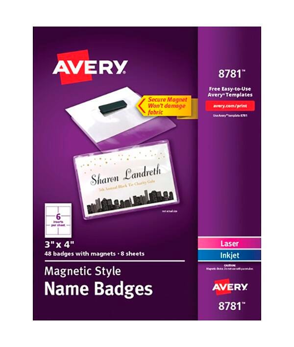 AVERY MAGNETIC STYLE NAME BADGES CASE OF 48 AVE8781