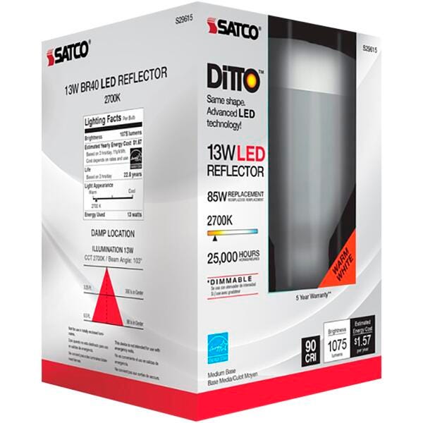 SATCO 13W BR40 LED 2700K BULB SDNS29615