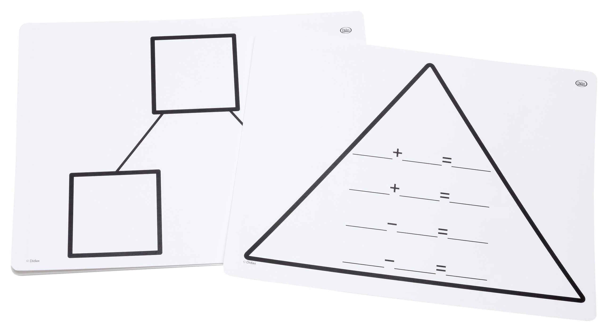 WRITE-ON WIPE-OFF FACT FAMILY TRIANGLE MATS - ADDITION