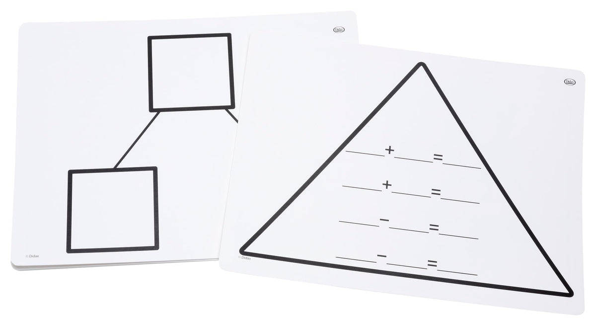WRITE-ON WIPE-OFF FACT FAMILY TRIANGLE MATS - ADDITION