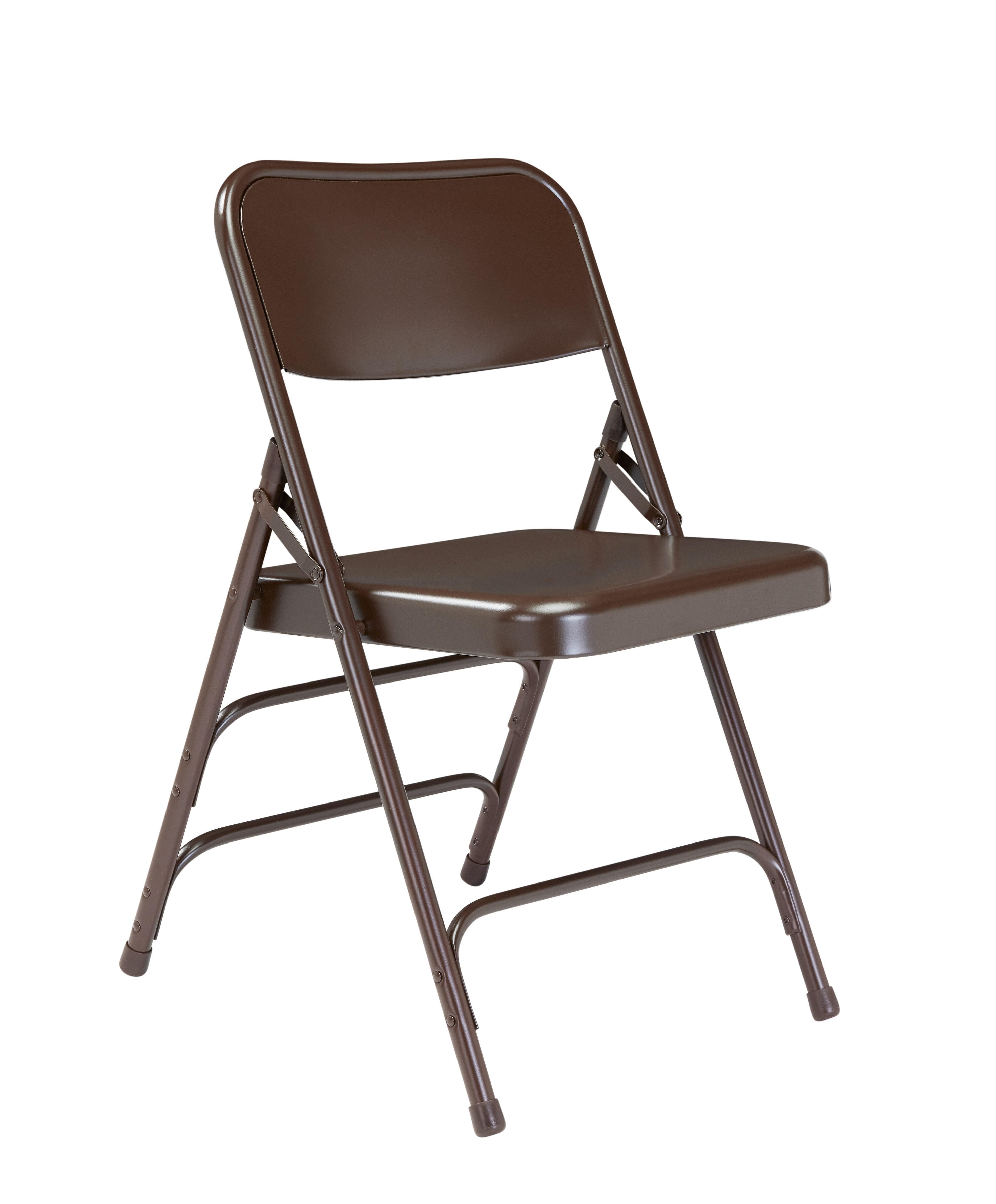 CHAIR FOLDING - NPS 300 SERIES-DELUXE ALL-STEEL TRIPLE BRACE DOUBLE HINGE FOLDING CHAIR - BROWN - 4 PACK