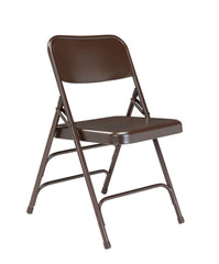 CHAIR FOLDING - NPS 300 SERIES-DELUXE ALL-STEEL TRIPLE BRACE DOUBLE HINGE FOLDING CHAIR - BROWN - 4 PACK