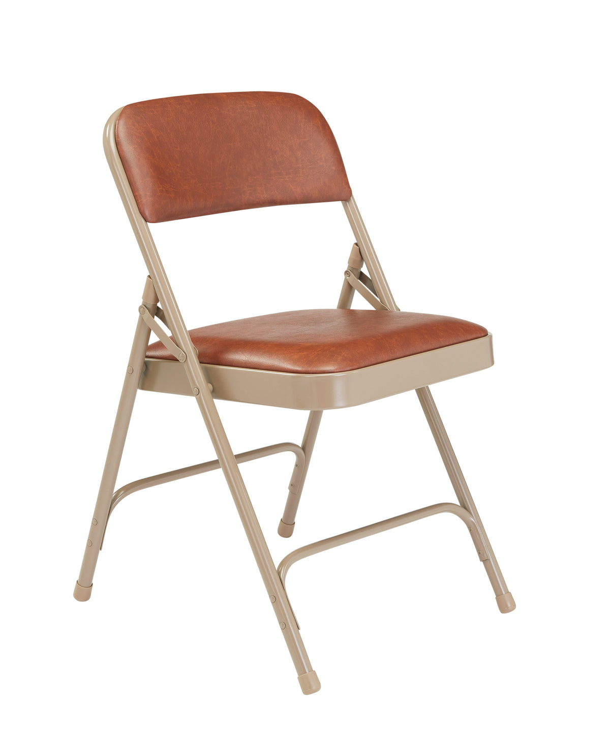 CHAIR FOLDING - NPS 1200 SERIES-PREMIUM VINYL UPHOLSTERED DOUBLE HINGE FOLDING CHAIR -BEIGE FRAME - HONEY BROWN SEAT/BACK - 4 PACK