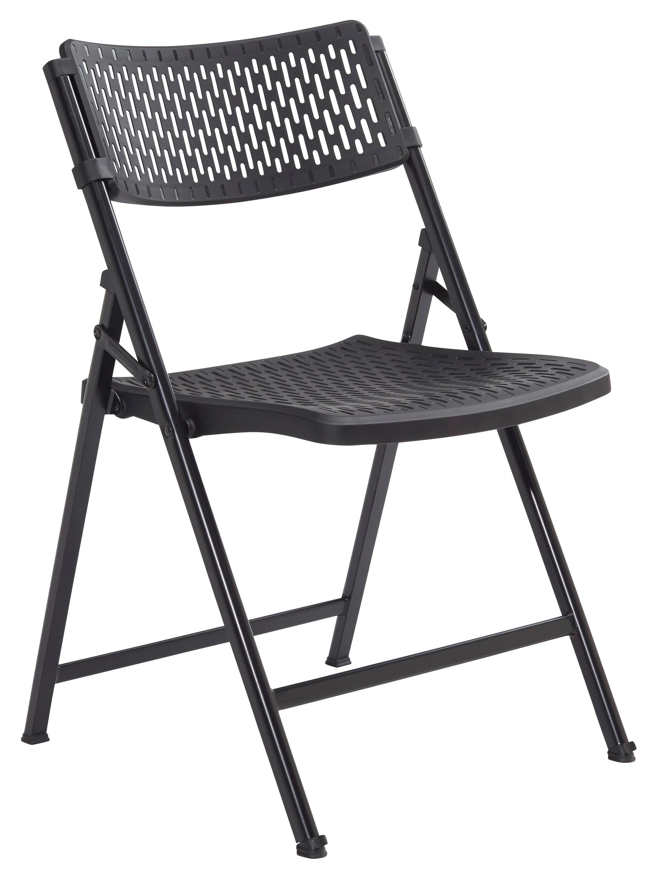 CHAIR FOLDING - NPS 1400 SERIES-AIRFLEX PREMIUM POLYPROPYLENE FOLDING CHAIR - BLACK - 4 PACK